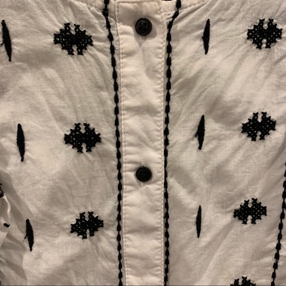 Sezane Cream and Black Patterned Blouse - Picture 3 of 4